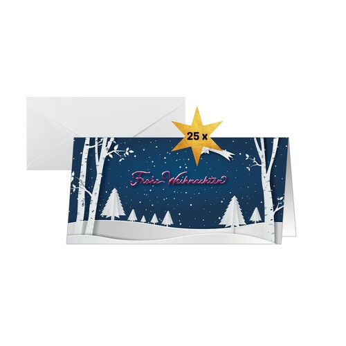 Weihnachts-Faltkarten inkl. Umschläge DIN lang Pop-up winter landscape Sigel 250g DS087 (PACK=25 KARTEN + 25 KUVERT) Produktbild Additional View 1 L