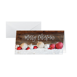 Weihnachts-Faltkarten inkl. Umschläge DL red-white Christmas with dark wood Sigel 250g  DS090 (PACK=25 KARTEN + 25 KUVERT) Produktbild