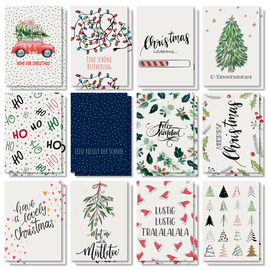 Weihnachts-Postkarten-Set A6 270g Colourful Christmas Sigel DS701 (PACK=24 STÜCK) Produktbild
