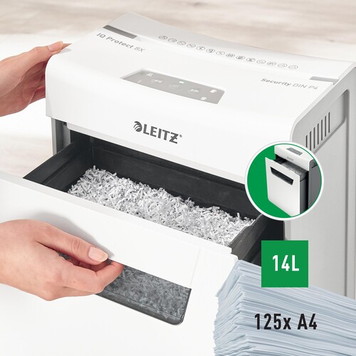 Aktenvernichter IQ Protect Premium 8X P4 für 8Blatt 4x40mm Partikelschnitt Leitz 8091-00-00 (Sicherheitsstufe P-4) Produktbild Additional View 8 L