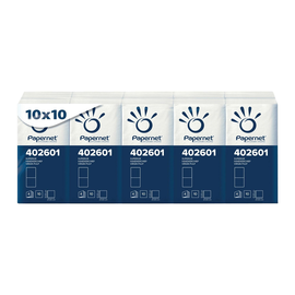 Taschentücher 4-lagig / weiß / Zellstoff Papernet 40261 (PACK=100 STÜCK) Produktbild