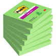 Haftnotizen Post-it Super Sticky Notes 6 Blöcke 76x76mm immergrün Papier 3M 6546SA (PACK=540 BLATT) Produktbild