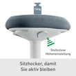 Sitzhocker Ergo Active mit Komfortsitz höhenverstellbar hellgrau Leitz 65440085 Produktbild Additional View 3 S