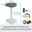 Sitzhocker Ergo Active mit Komfortsitz höhenverstellbar hellgrau Leitz 65440085 Produktbild Additional View 4 S