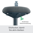 Sitzhocker Ergo Active mit Komfortsitz höhenverstellbar dunkelgrau Leitz 65440089 Produktbild Additional View 3 S