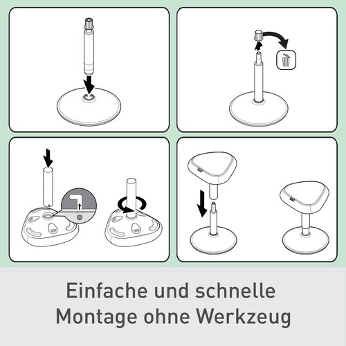 Sitzhocker Ergo Active mit Komfortsitz höhenverstellbar dunkelgrau Leitz 65440089 Produktbild Additional View 6 L