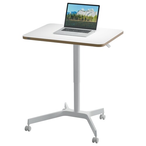 Sitz-/Steh-Schreibtisch Ergo Pneumatisch 80x60cm höhenverstellbar 75-114cm Leitz weiß 65360001 Produktbild Additional View 5 L