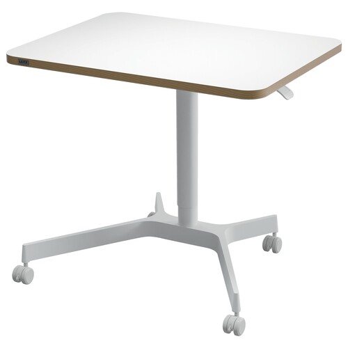 Sitz-/Steh-Schreibtisch Ergo Pneumatisch 80x60cm höhenverstellbar 75-114cm Leitz weiß 65360001 Produktbild