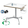 Sitz-/Steh-Schreibtisch Ergo Pneumatisch 80x60cm höhenverstellbar 75-114cm Leitz weiß 65360001 Produktbild Additional View 8 S