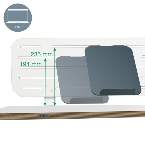 Pegboard Schreibtisch Organizer mit Laptophalter 80x25cm weiß Leitz 65490000 Produktbild Back View L