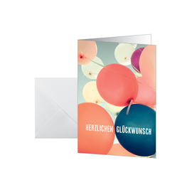 Glückwunsch-Karten inkl. Umschläge 105x148mm 300g Ballons Sigel DS617 (PACK= JE 10 STÜCK) Produktbild