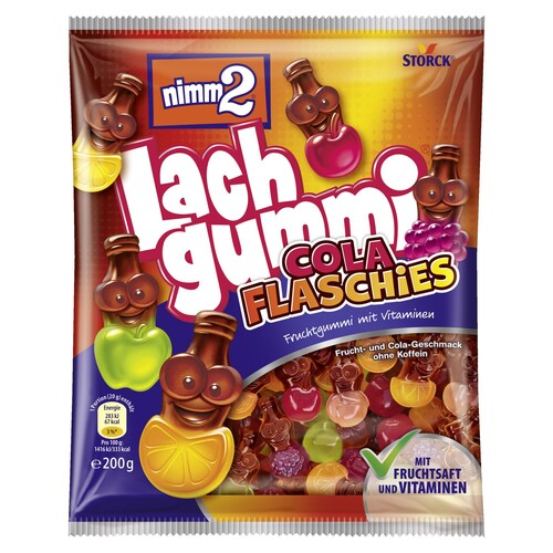 nimm2 Fruchtgummi Lachgummi Cola Flaschies 389302-00 200g (PACK=200 GRAMM) Produktbild Front View L