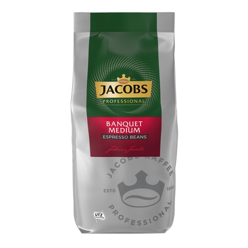 Jacobs Espresso Banquet Medium 4055439 Ganze Bohne 1kg (PACK=1000 GRAMM) Produktbild Front View L