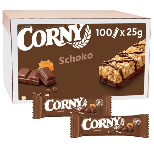Corny Müsliriegel Schoko 3007118 25g 100St (PACK=100 STÜCK) Produktbild Front View L