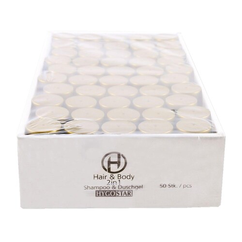 HYGOSTAR Duschgel Shampoo 2in1 556220 Flasche 25ml 50St. (PACK=50 STÜCK) Produktbild Additional View 1 L