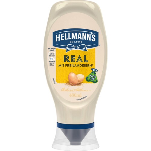 Hellmanns Real Mayonnaise 633336 430ml Produktbild Front View L