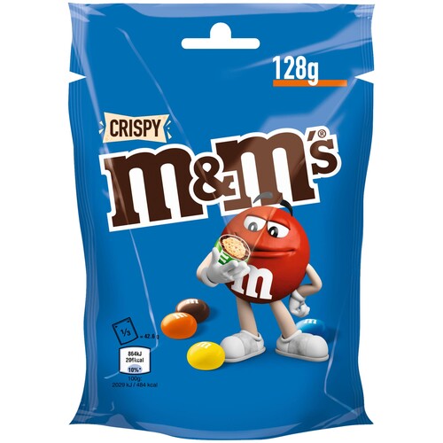 M&MS Crispy 464209 128g (PACK=128 GRAMM) Produktbild Front View L