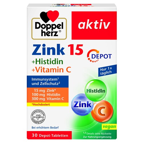 Doppelherz Zink +Histidin Depot 30St (PACK=30 STÜCK) Produktbild Front View L