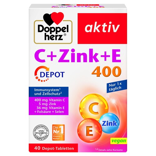 Doppelherz C +Zink +E Depot 40St (PACK=40 STÜCK) Produktbild Front View L