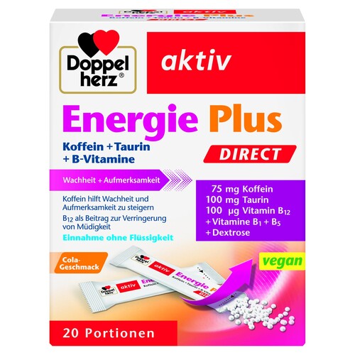 Doppelherz Energie Plus direct 20St (PACK=20 STÜCK) Produktbild Front View L