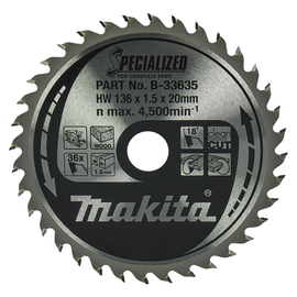 Makita Sägeblatt SPECIALIZED B-33635 136x20x36Z Produktbild
