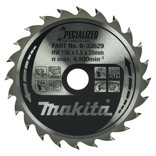 Makita Sägeblatt SPECIALIZED B-33629 136x20x24Z Produktbild Front View L