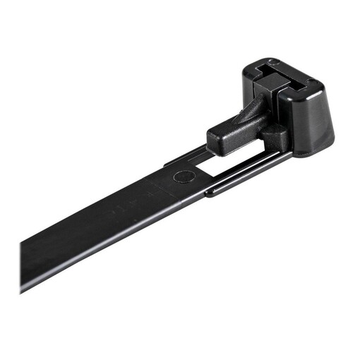 StarTech.com 10"(25cm) Reusable Cable Ties, 1/4"(7mm) wide, 2-1/2"(65mm) Bundle Dia. 50lb(22kg) Tens Produktbild Additional View 1 L