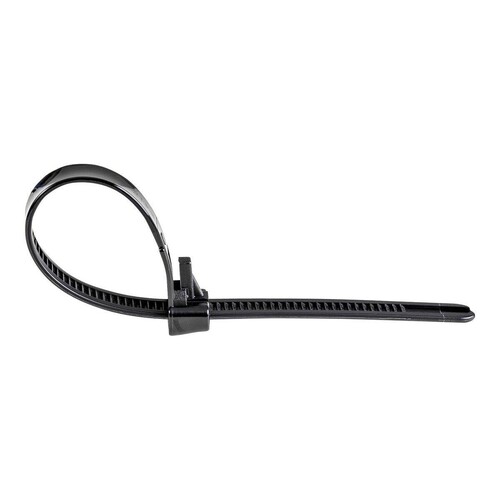 StarTech.com 10"(25cm) Reusable Cable Ties, 1/4"(7mm) wide, 2-1/2"(65mm) Bundle Dia. 50lb(22kg) Tens Produktbild Additional View 2 L