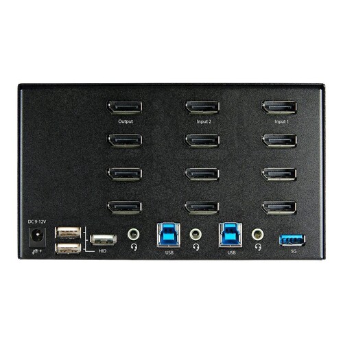 StarTech.com 2 Port Quad Monitor DisplayPort KVM Switch - 4K 60 Hz UHDR - DP 1.2 KVM Switch mit USB Produktbild Additional View 2 L