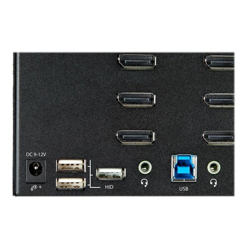 StarTech.com 2 Port Quad Monitor DisplayPort KVM Switch - 4K 60 Hz UHDR - DP 1.2 KVM Switch mit USB Produktbild Additional View 4 L