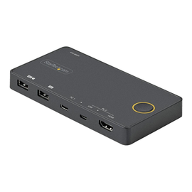 StarTech.com 2 Port Hybrid KVM Switch HDMI + USB-A & USB-C - 4K 60Hz HDMI 2.0 Monitor - Kompakter De Produktbild