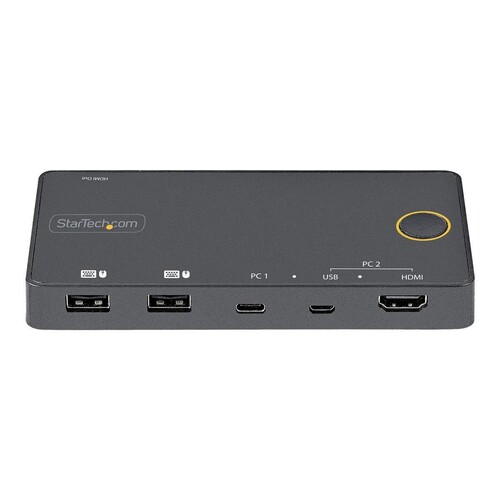 StarTech.com 2 Port Hybrid KVM Switch HDMI + USB-A & USB-C - 4K 60Hz HDMI 2.0 Monitor - Kompakter De Produktbild Additional View 4 L