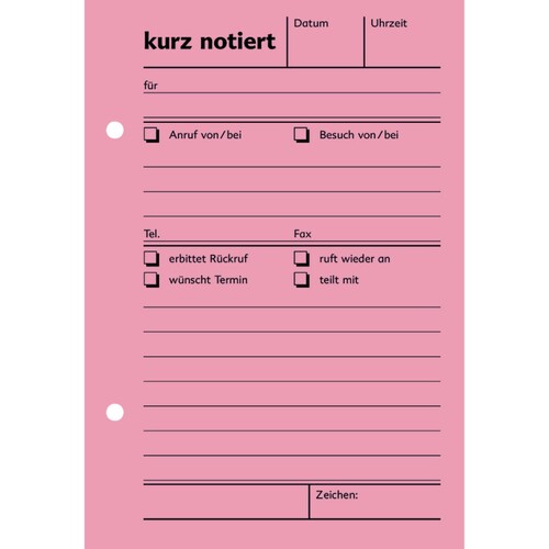 SoldanPlus Kurznotiz H11 A6 hoch 100Bl rt (ST=100 STÜCK) Produktbild Front View L