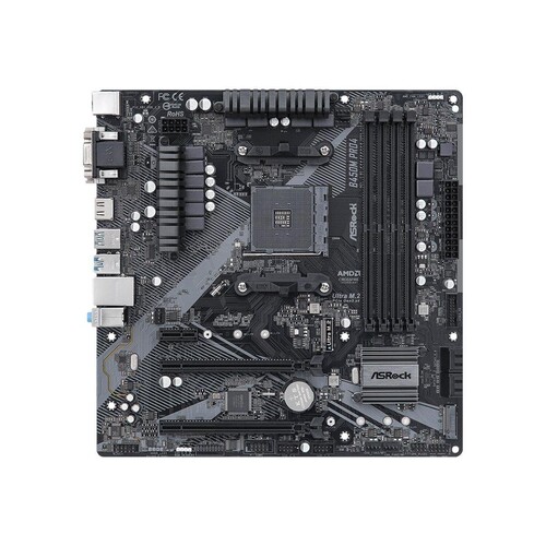 ASRock B450M Pro4 R2.0 - Motherboard - micro ATX - Socket AM4 - AMD B450 Chipsatz - USB-C Gen2, USB Produktbild