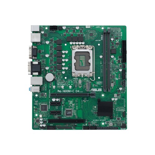 ASUS PRO H610M-C D4-CSM - Motherboard - micro ATX - LGA1700-Sockel - H610 Chipsatz - USB 3.2 Gen 1 - Produktbild Front View L