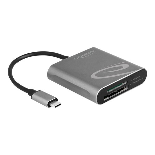 Delock Kartenleser (SDHC, SDXC, SDHC UHS-I, SDXC UHS-I, SDHC UHS-II, SDXC UHS-II, CFexpress 2.0 Type Produktbild Front View L