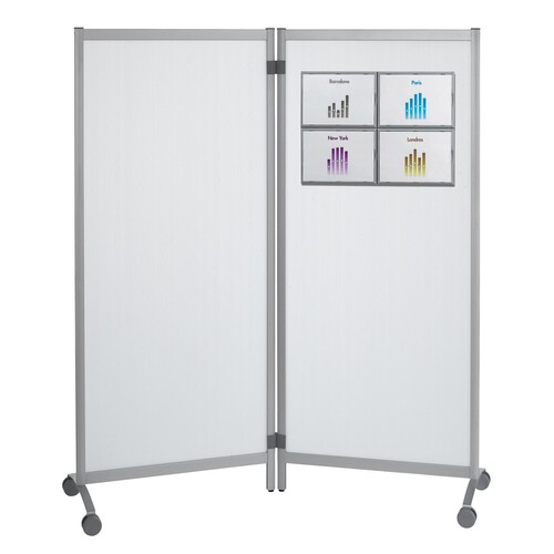 Paperflow Raumteiler CR01X2.00 170x152x44cm mobil transparent 2St. (PACK=2 STÜCK) Produktbild Front View L