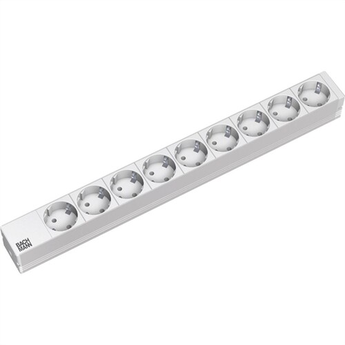 Bachmann Steckdosenleiste (Rack - einbaufähig) - Ausgangsanschlüsse: 9 - 1U - 48.3 cm (19") Produktbild Additional View 1 L