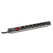 DIGITUS Steckdosenleiste mit Aluminiumprofil und Schalter, 7-fach Schutzkontaktsteckdose, 2 m Zuleit Produktbild Additional View 1 S