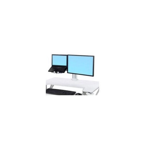 Ergotron WorkFit - Montagekomponente (Wagen-Upgradeset) - für LCD-Display/Notebook - Stahl - weiß - Produktbild Front View L