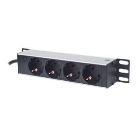 Intellinet 10" 1U Rackmount 4-Way Power Strip - German Type", With Power Indicator, No Surge Protect Produktbild
