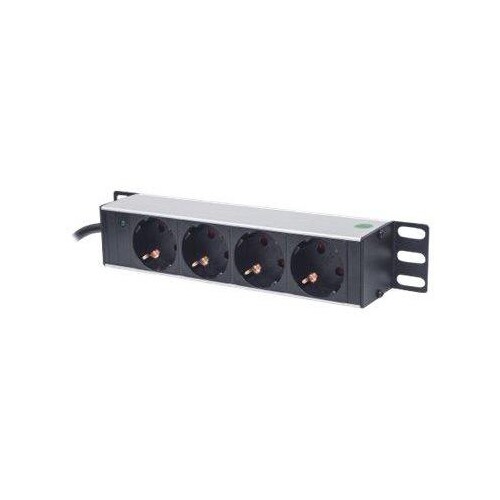 Intellinet 10" 1U Rackmount 4-Way Power Strip - German Type", With Power Indicator, No Surge Protect Produktbild