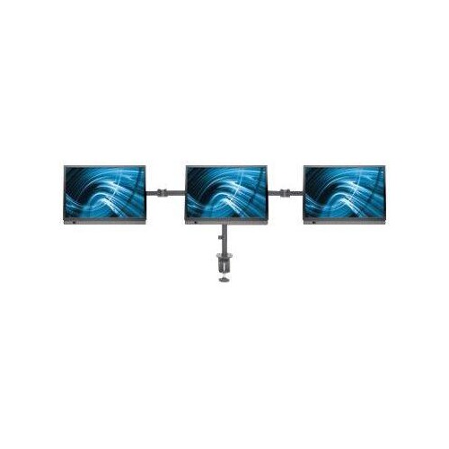 Manhattan TV & Monitor Mount, Desk, Double-Link Arms, 3 screens, Screen Sizes: 10-27", Black, Clamp Produktbild