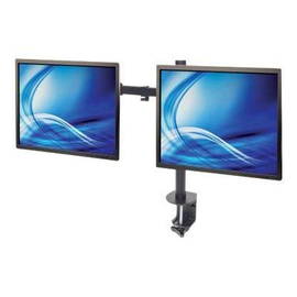 Manhattan TV & Monitor Mount, Desk, Full Motion, 2 Screens, Screen Sizes: 10-27", Black, Clamp Assem Produktbild