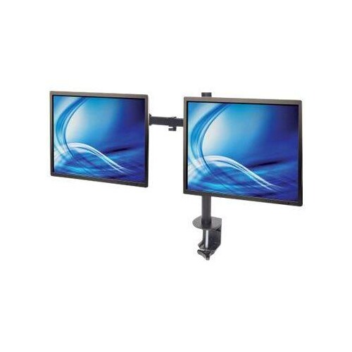 Manhattan TV & Monitor Mount, Desk, Full Motion, 2 Screens, Screen Sizes: 10-27", Black, Clamp Assem Produktbild