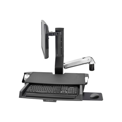 Ergotron Sit-Stand Combo Arm - Befestigungskit (Handgelenkkissen, Wandmontagehalterung, Display-Halt Produktbild Additional View 1 L