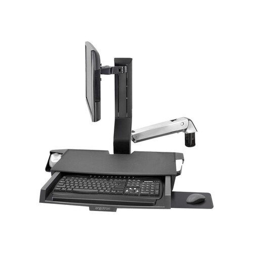 Ergotron Sit-Stand Combo Arm - Befestigungskit (Handgelenkkissen, Wandmontagehalterung, Display-Halt Produktbild Additional View 3 L