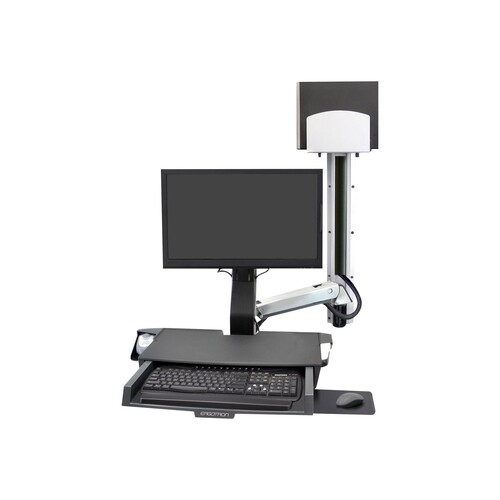 Ergotron SV Combo System with Worksurface & Pan, Medium CPU Holder - Befestigungskit (CPU-Halter, Ha Produktbild Additional View 1 L