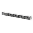 DIGITUS Steckdosenleiste mit Aluminiumprofil und Vorsicherung, 8-fach Schutzkontaktsteckdose, 2 m Zu Produktbild Additional View 1 S
