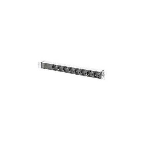 DIGITUS Steckdosenleiste mit Aluminiumprofil und Vorsicherung, 8-fach Schutzkontaktsteckdose, 2 m Zu Produktbild Additional View 1 L